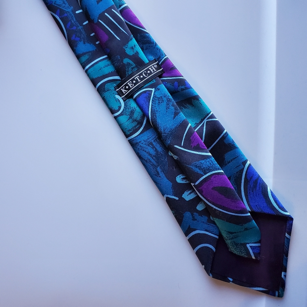 Vintage Mens Tie - Retro Costume Fun Colors Abstract Art Womens Mens - Picture 7 of 7